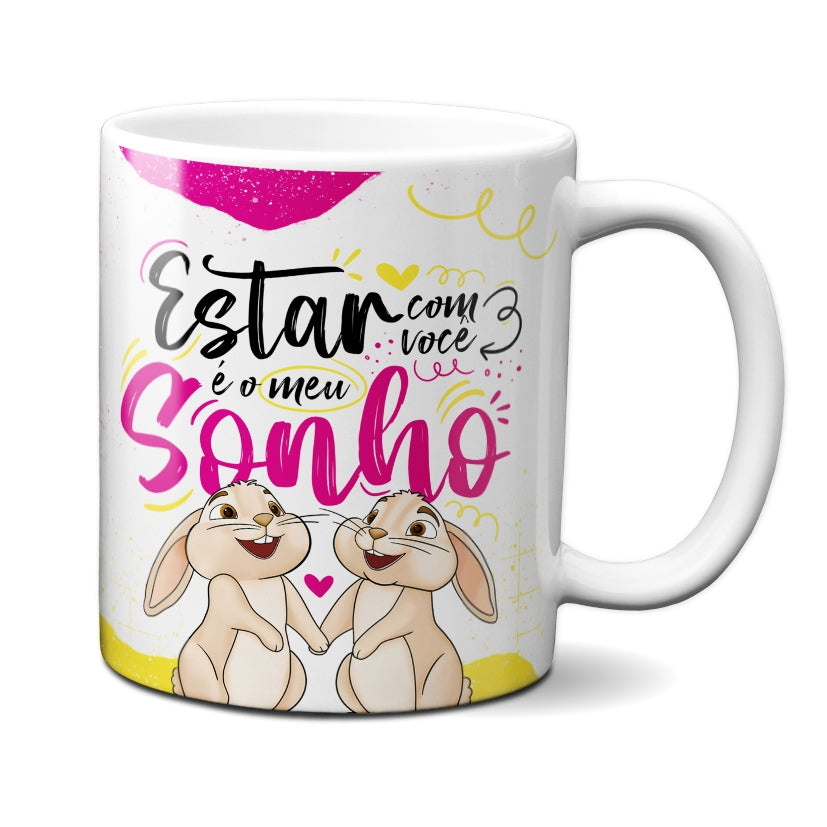Caneca Chocolate Coelho Sonho Estar Com Você