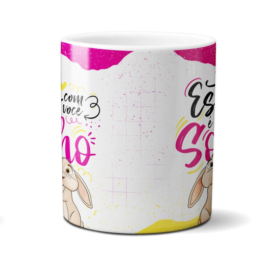 Caneca Chocolate Coelho Sonho Estar Com Você