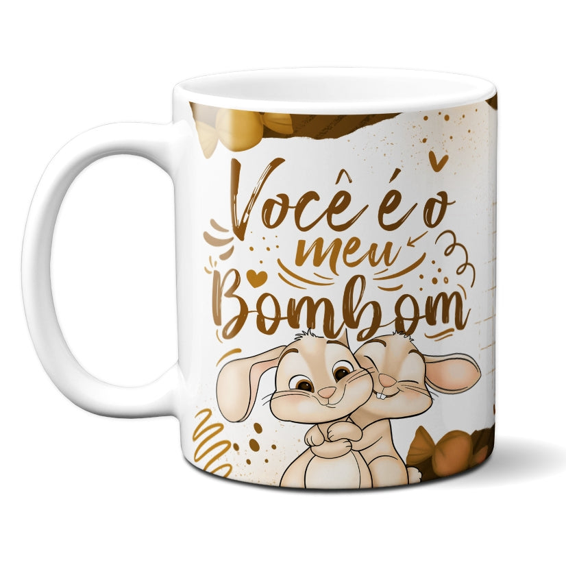 Caneca Chocolate Coelho Você Meu Bombom