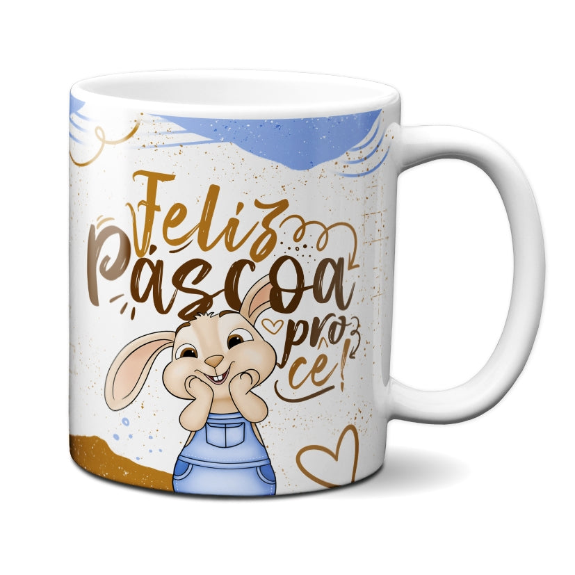 Caneca Chocolate Coelho Feliz Páscoa