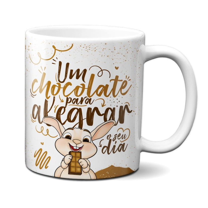 Caneca Chocolate Coelho Chocolate Para Alegrar O Dia