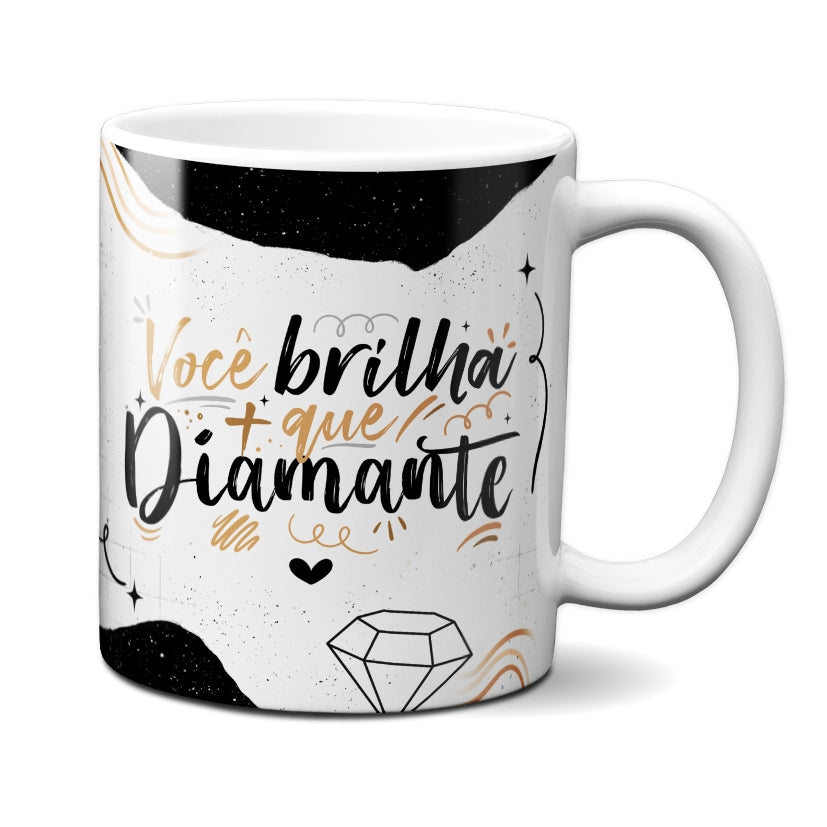 Caneca Chocolate Brilha Mais Que Diamante