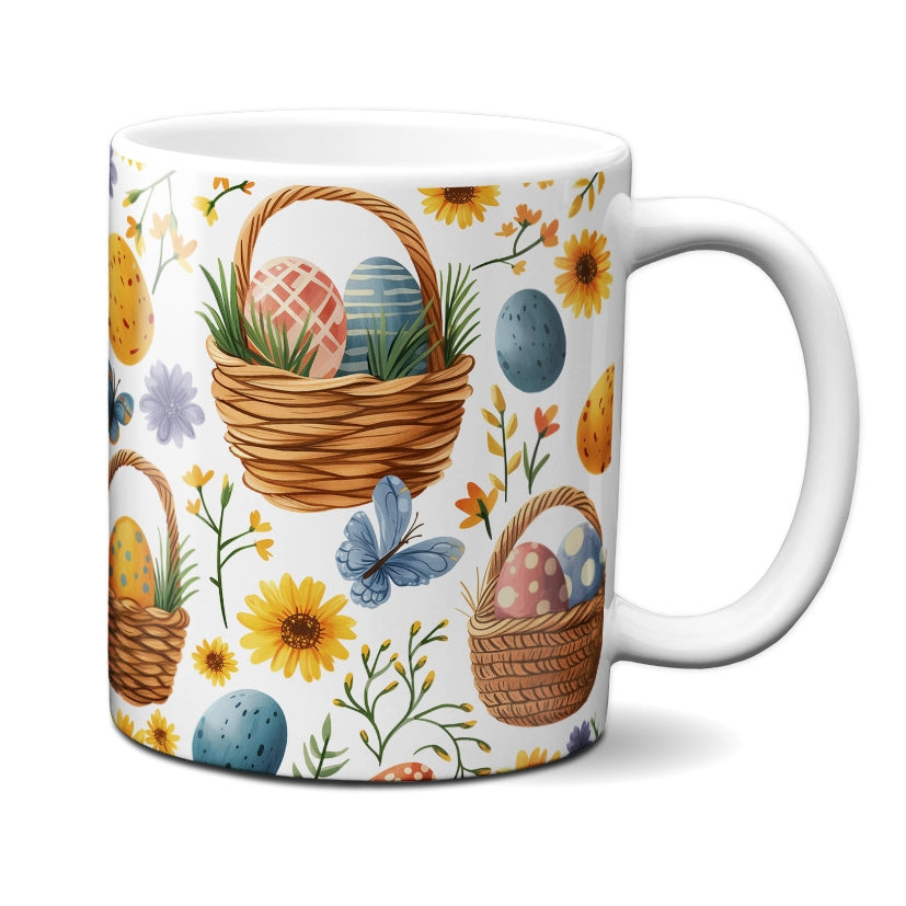Caneca Chocolate Coelho Cesta Ovos Coloridos