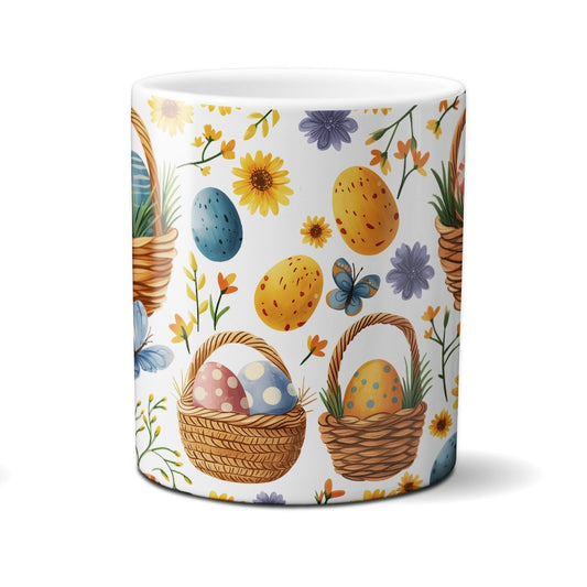 Caneca Chocolate Coelho Cesta Ovos Coloridos