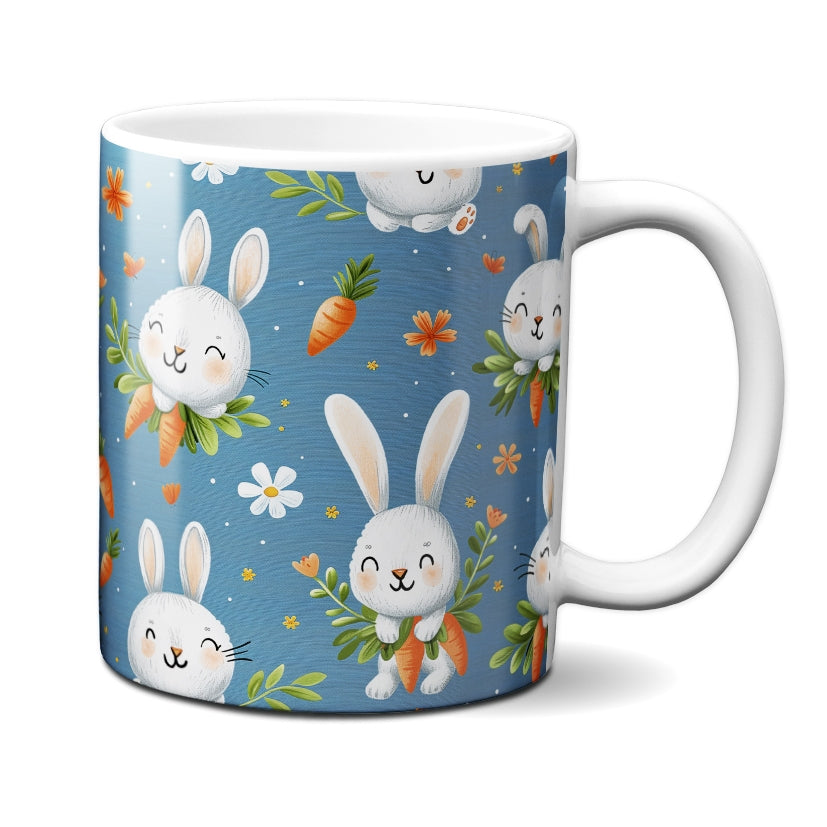 Caneca Chocolate Coelho Branco Azul