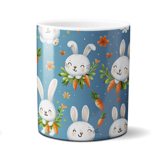 Caneca Chocolate Coelho Branco Azul