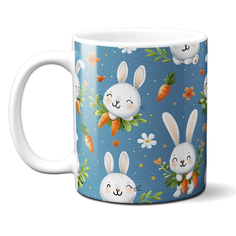Caneca Chocolate Coelho Branco Azul