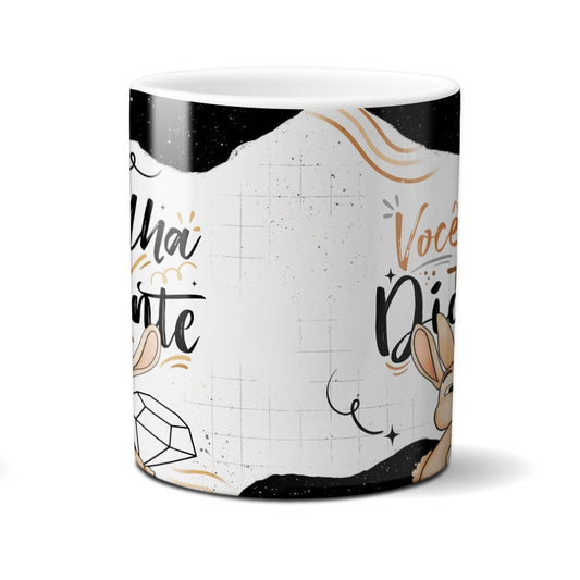 Caneca Chocolate Coelho Brilha Diamante