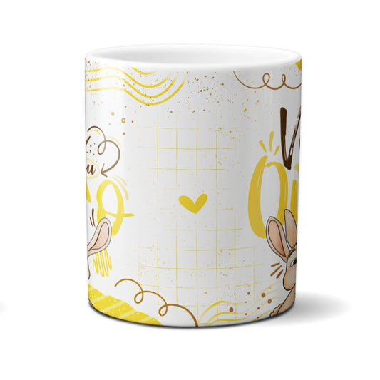 Caneca Chocolate Coelho Você Ouro