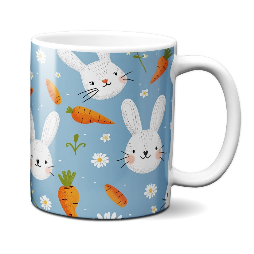 Caneca Chocolate Coelho Branco Flor