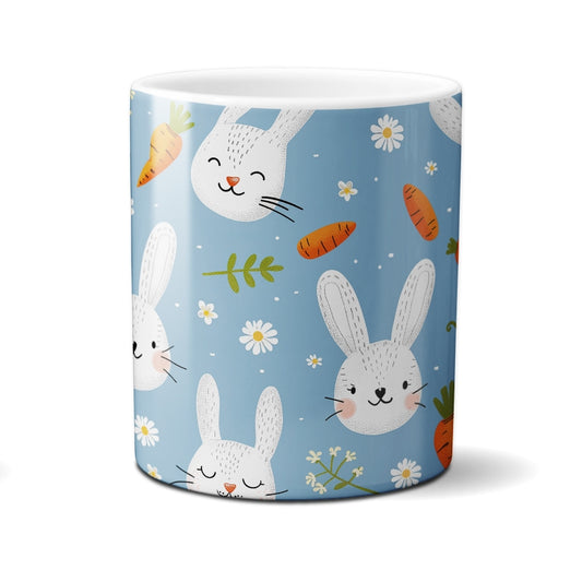 Caneca Chocolate Coelho Branco Flor