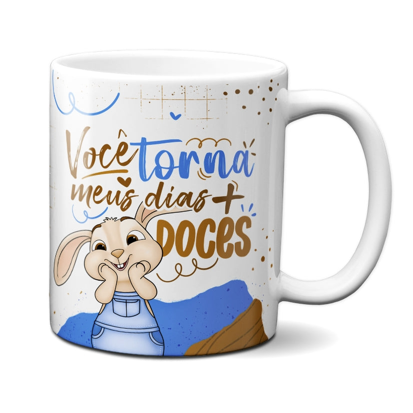 Caneca Chocolate Coelho Tornará Dias Doces