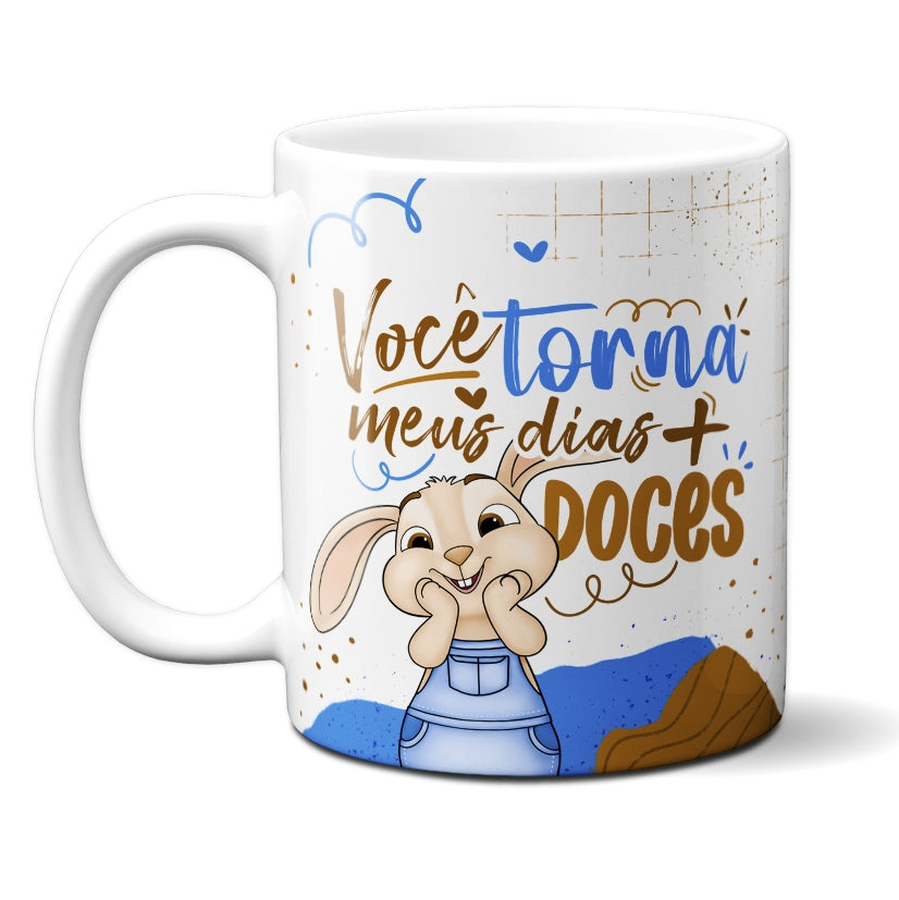 Caneca Chocolate Coelho Tornará Dias Doces