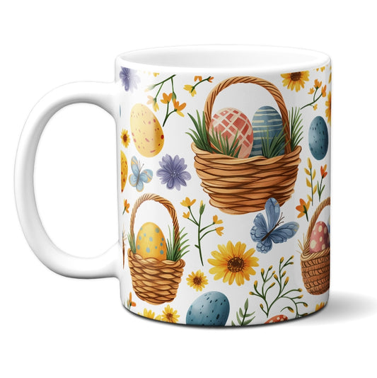 Caneca Chocolate Coelho Cesta Ovos Coloridos