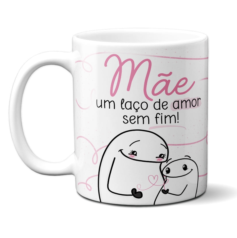 Caneca Xícara Porcelana Presente Mãe Meme Flork Laço de Amor – Só Canecas